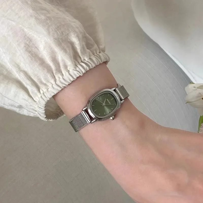 Luxury Zone - Kleine Ovale Wijzerplaat Groen Horloge Eenvoudige