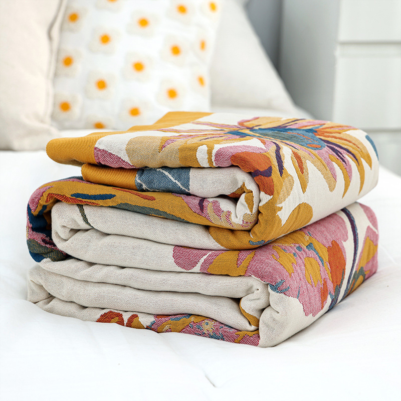 Cashmere Throw Blanket - Eenvoudige Katoenen Deken Mousseline Gaas Gooi
