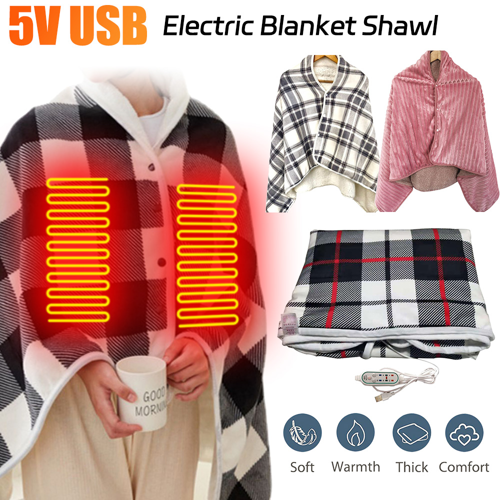 5V draagbare verwarming elektr - Cashmere Throw Blanket recensie en prijs