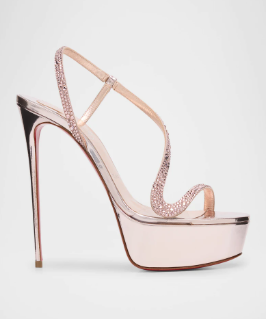 Metallic leren plateau stilett - Luxury Lifestyle Shoes recensie en prijs