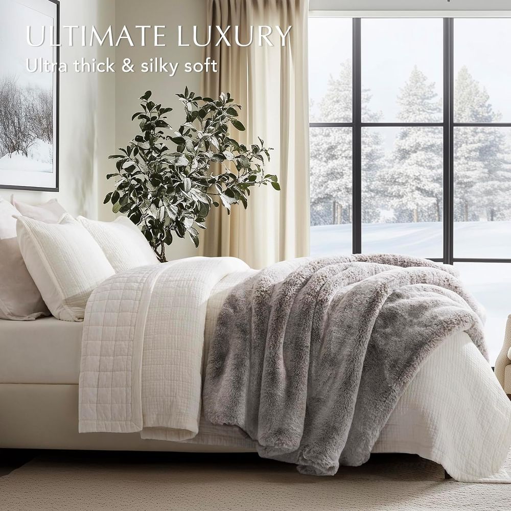 Luxe zachte faux chinchilla bo - Cashmere Throw Blanket recensie en prijs